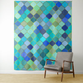 Blue Aqua Moroccan Mosaic Pattern