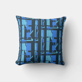Blue Aqua Navy Southwest look Tribal Art Mosaic Kudde