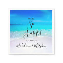 Blue Aqua Ocean Beach Coastal Bröllop Engagment