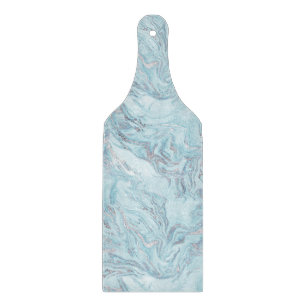 Blue Aqua Silver Marble
