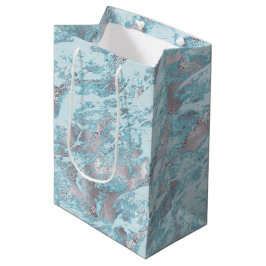 Blue Aqua Silver Marble
