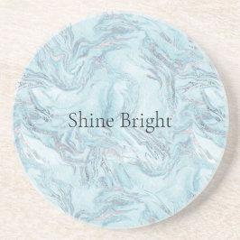 Blue Aqua Silver Marble Underlägg