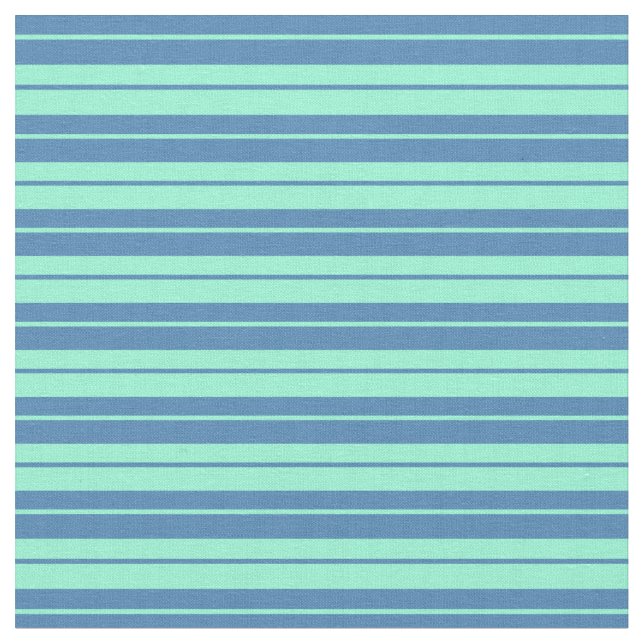 Blue & Aquamarine Mönster Tyg (Närbild)