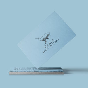 Blue Aquarium Whale Visitkort