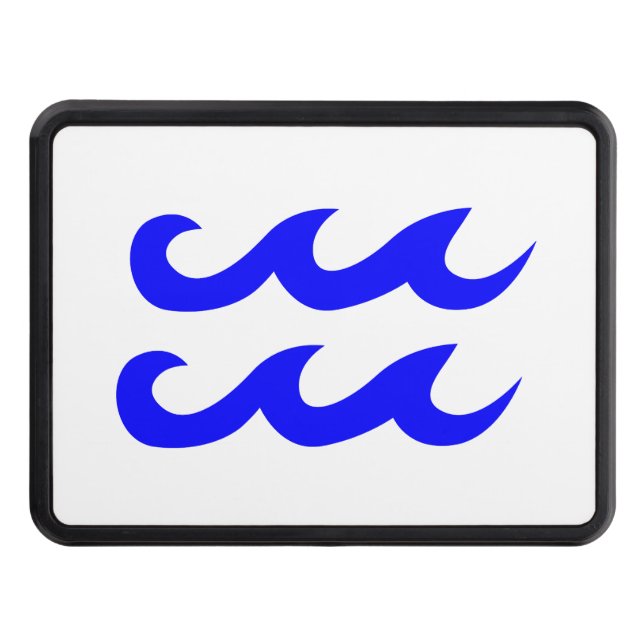Blue Aquarius Zodiac Symbol Dragkroksskydd (Framsidan)