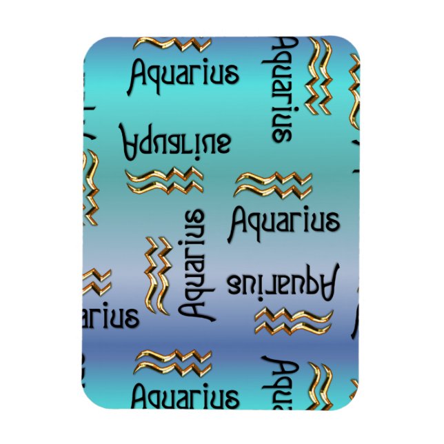 Blue Aquarius, Zodiacs tecken. Magnet (Vertikal)