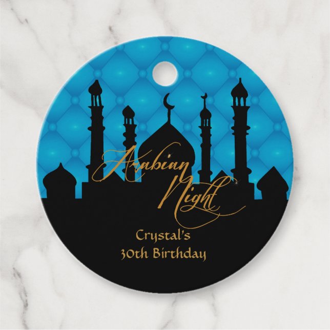Blue Arabian Night Gåvor Etiketter (Framsida)