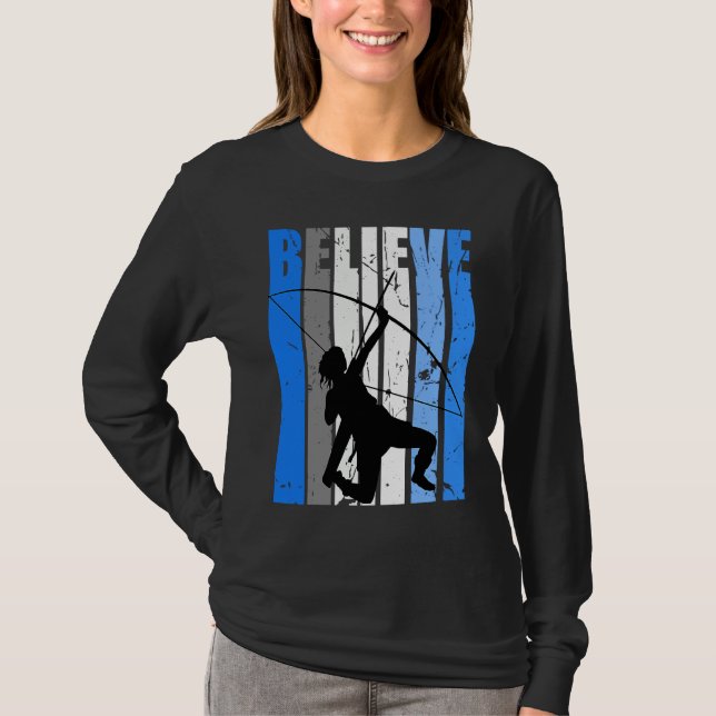 Blue Archery Archer Believe Motivating Bow Arrow W T Shirt (Framsida)