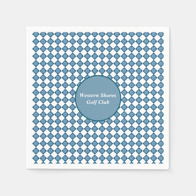 Blue Argyle Golf Pattern Paper Napkin Pappersservett (Framsidan)