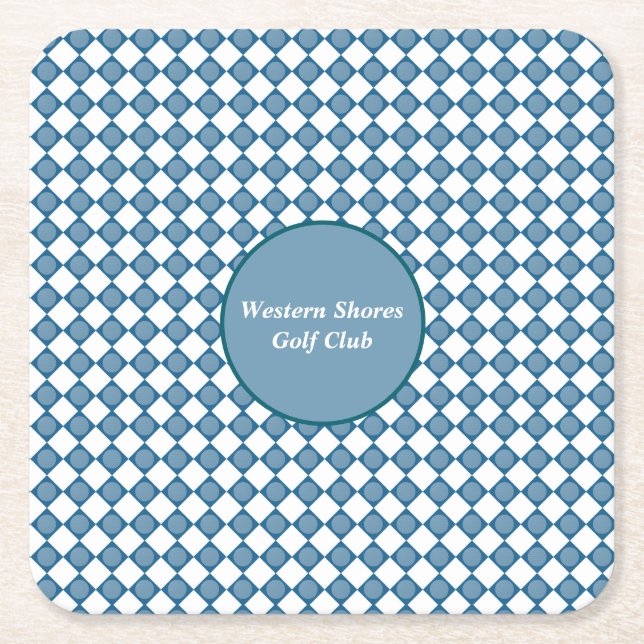 Blue Argyle Golf Pattern  Underlägg Papper Kvadrat (Framsidan)