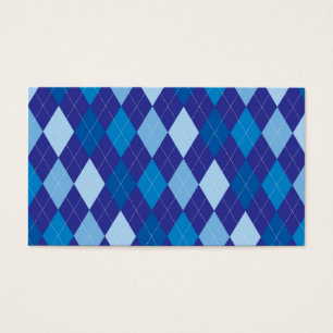 Blue argyle mönster visitkort