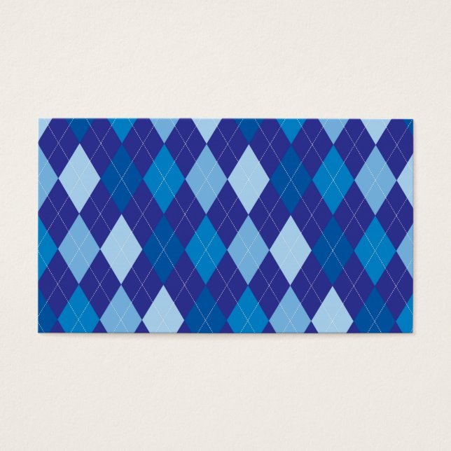 Blue argyle mönster visitkort (Framsidan)