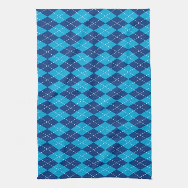 Blue Argyle Towel Kökshandduk (Vertikal)