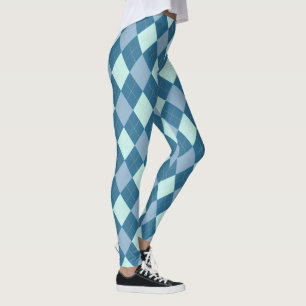 Blue Argyle Vintage Mönster Leggings