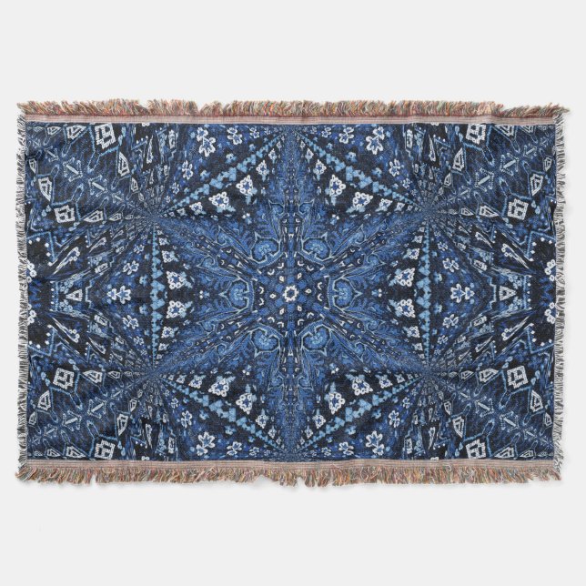 Blue Armenian Star Design Filt (Framsidan)