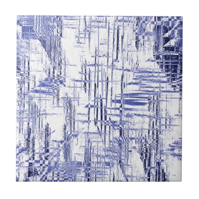 Blue Art Deco Kakelplatta (Framsidan)