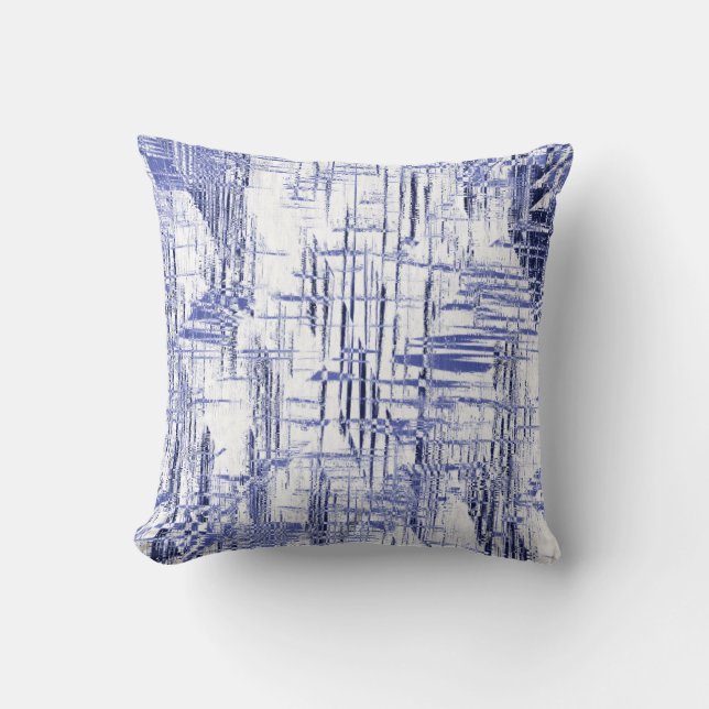 Blue Art Deco Kudde (Framsida)