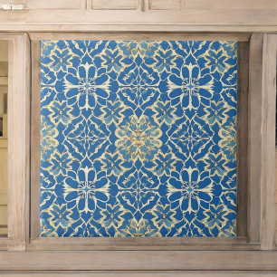 Blue Art nouveau Kakelplatta