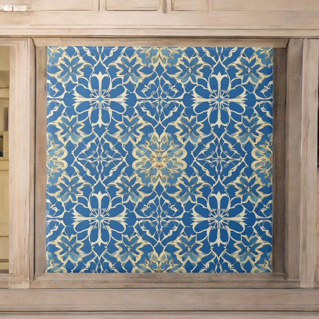 Blue Art nouveau Kakelplatta (Skapare uppladdad)