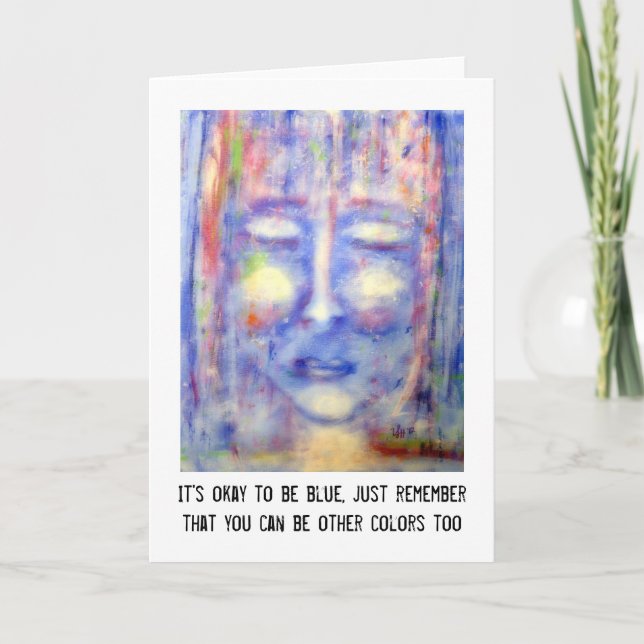 "Blue" Art & Quote Kort (Framsida)