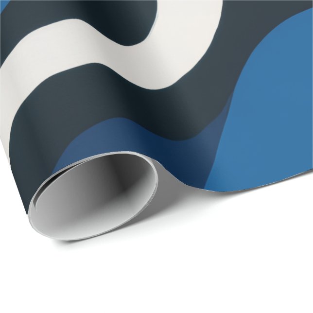 Blue Artsy Wrapping Paper Presentpapper (Rullad Hörn)