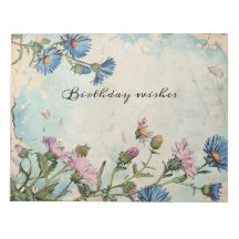 Blue Aster Birth-blomman September Blommigt Ram