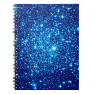 Blue Astral Glitter Anteckningsbok Med Spiral