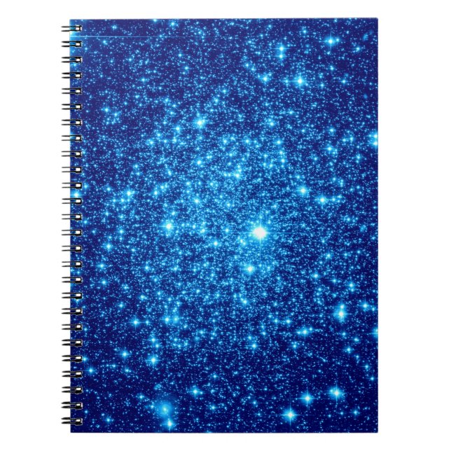Blue Astral Glitter Anteckningsbok Med Spiral (Framsidan)