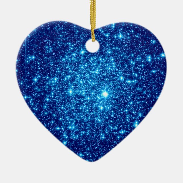 Blue Astral Glitter Julgransprydnad Keramik (Framsidan)