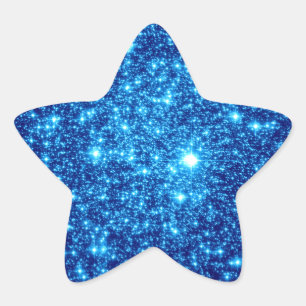Blue Astral Glitter Stjärnformat Klistermärke
