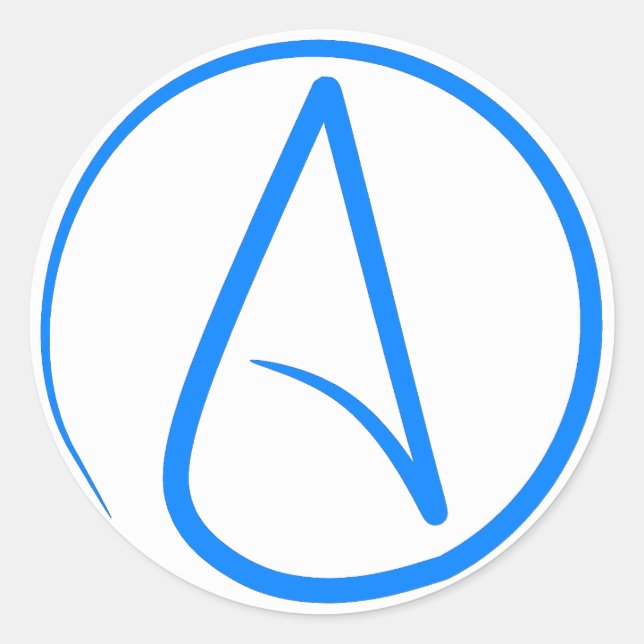 Blue Atheist A Runt Klistermärke (Framsida)