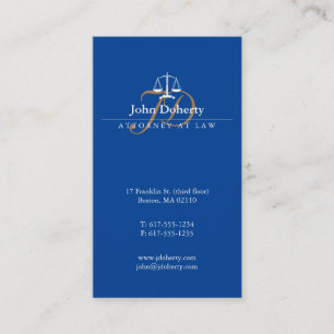 Blue Attorney Law   Skalor för domstolsklass Visitkort