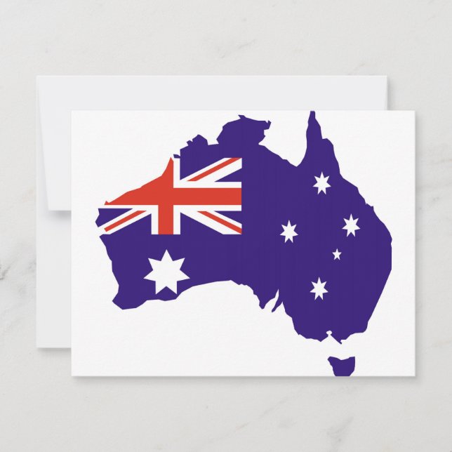 Blue Aussie Karta Flagga (Framsida)