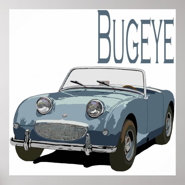 Blue Austin Healey Sprite Poster (Framsidan)