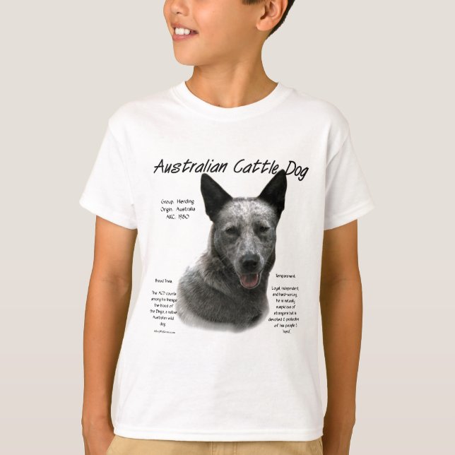 Blue Australian Cattle Hund History; Blue ACD T-shirt (Framsida)