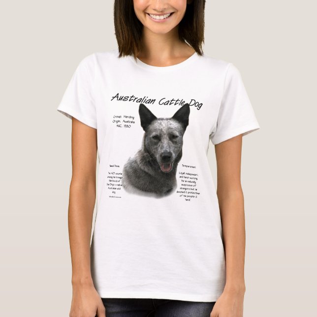 Blue Australian Cattle Hund History; Blue ACD T Shirt (Framsida)