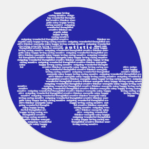 Blue Autism Puzzle Peice Runt Klistermärke