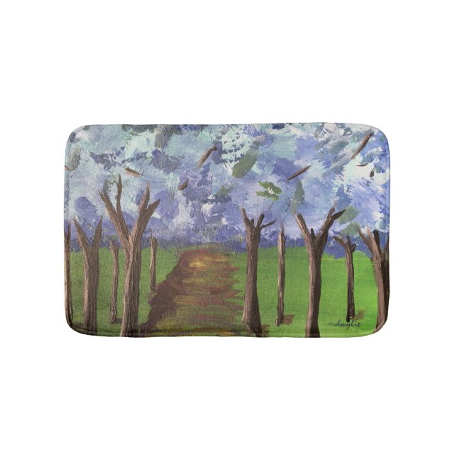 Blue Autumn Skogen Badrumsmatta (Framsidan)