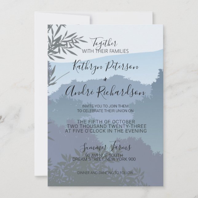 Blue Äventyr Travel Forest Inbjudningar (Framsida)