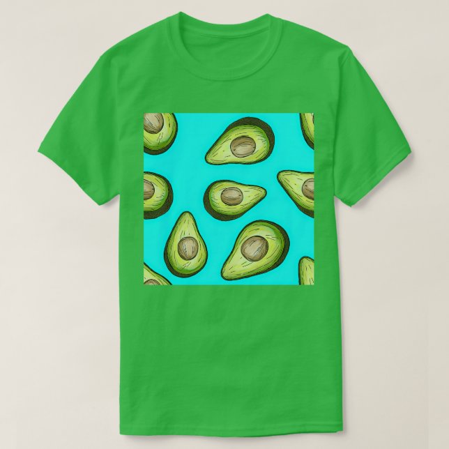 Blue Avocado Mönster T Shirt (Design framsida)