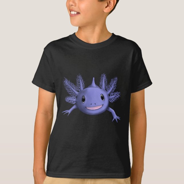Blue Axolotl Shirt T Shirt (Framsida)