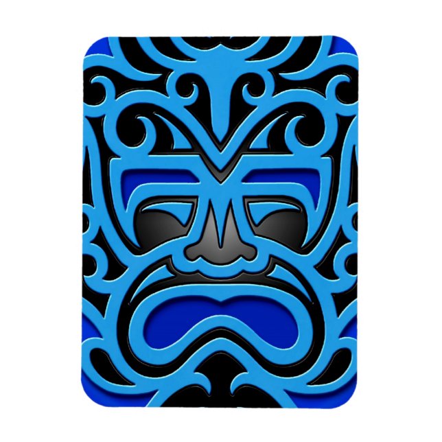 Blue Aztec Mask Magnet (Vertikal)