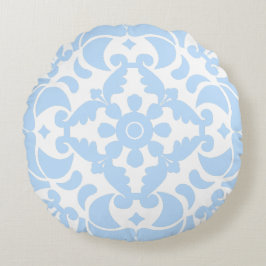 Blue Azulejos Portugisiska Medelhavet Rund Kudde