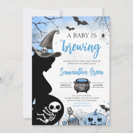 Blue Baby andas in Halloween Baby Shower Inbjudningar