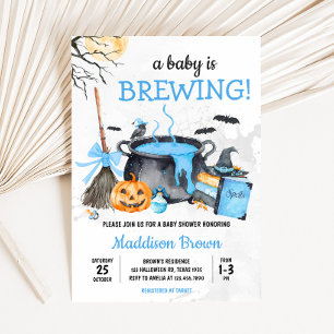Blue Baby andas pumpkin Halloween Baby Shower Inbjudningar