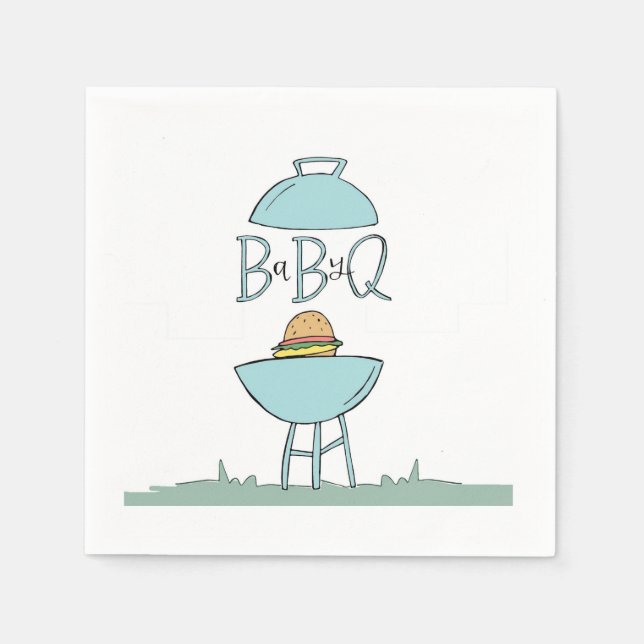 Blue Baby BBQ napkins Pappersservett (Framsidan)