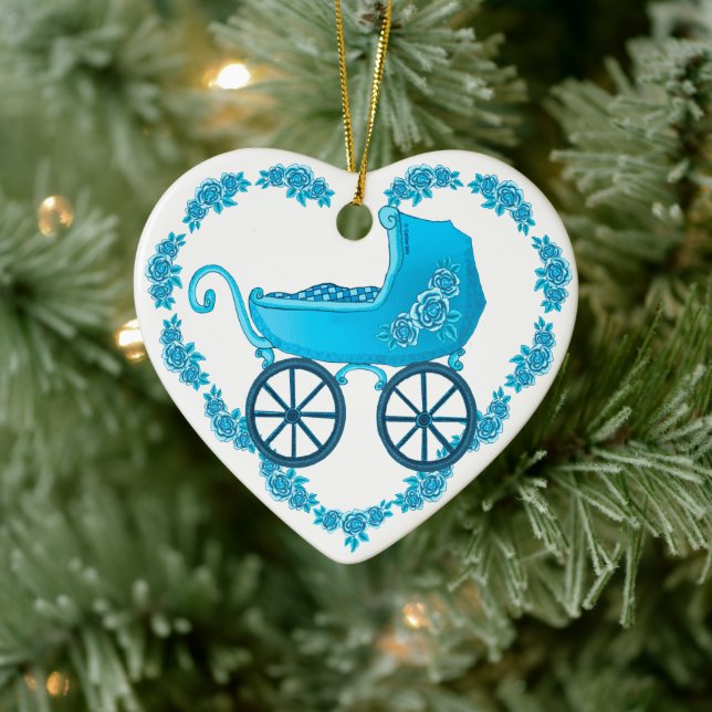 Blue Baby Buggy Heart ornament (Träd)
