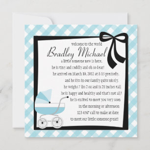 Blue Baby Buggy Inbjudningar