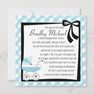 Blue Baby Buggy Inbjudningar