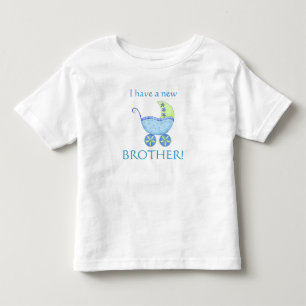 Blue Baby Buggy "Jag har en ny bror" Småbarn Tee Shirt